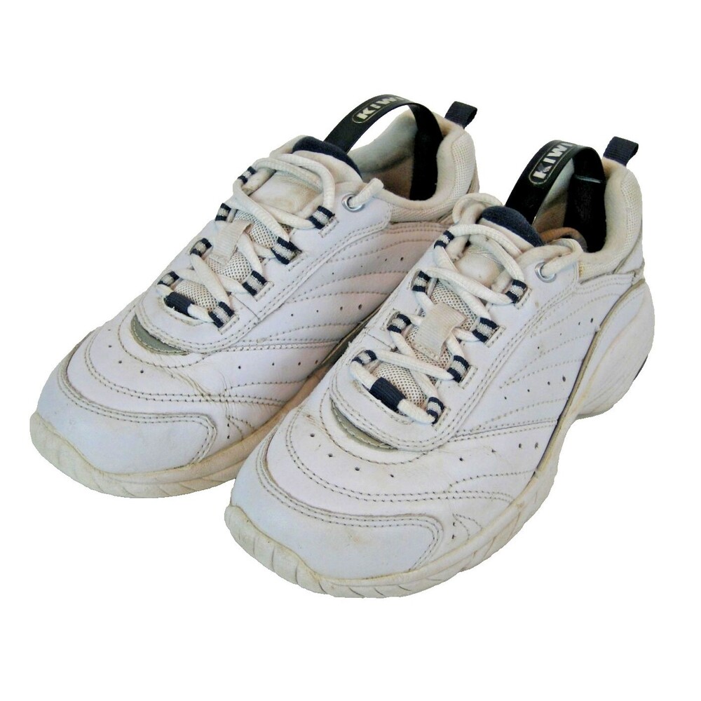 Womens Easy Spirit White Leather Powerblocks Sneaker Athletic Shoes sz 51/2
